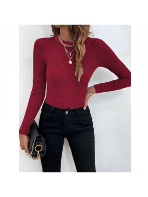 Women Sexy Pullover Knitted Jumper Shirt Ladies Slim Fit Long Sleeve Blouse Tops