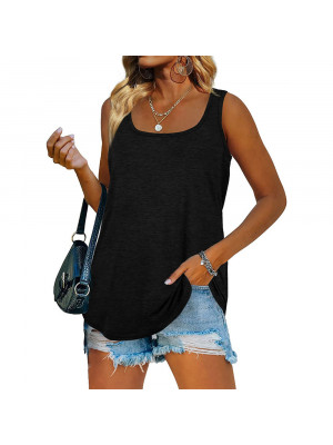 Plus Size Women's Sleeveless Summer T-Shirt Women Solid Color Tank Top Camisole