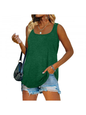 Plus Size Women's Sleeveless Summer T-Shirt Women Solid Color Tank Top Camisole