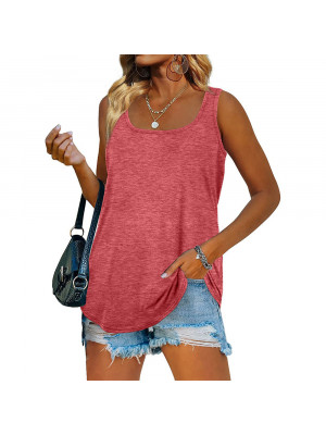 Plus Size Women's Sleeveless Summer T-Shirt Women Solid Color Tank Top Camisole