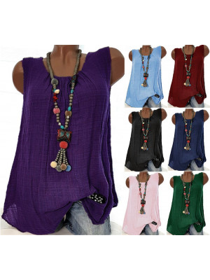 Womens Holiday Ladies Shirt Blouse Tee Vest Loose Summer Cami Casual Boho Tops