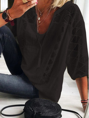 Women Baggy Top Plus Size Ladies Casual Loose Lace Tunic Blouse Cover Up T-Shirt