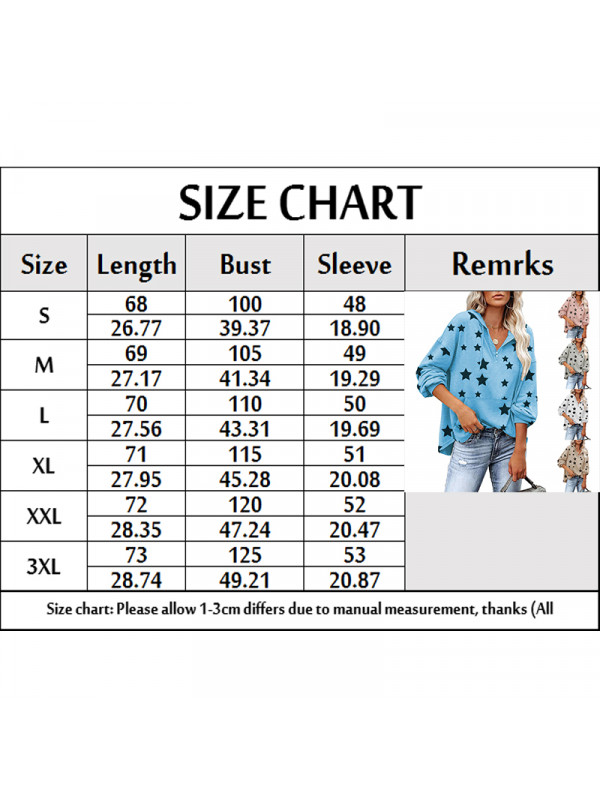 Women Zip V NeckWomen Zip V Neck Baggy T Shirt Ladies Long Sleeve Star Tops Blouse Pocket Shirts