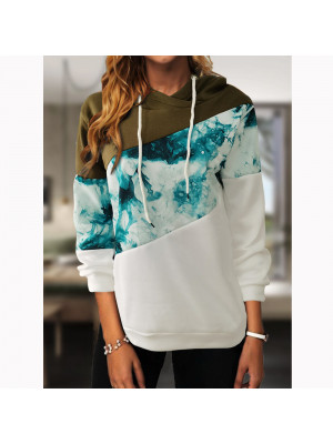 Womens Splicing Casual Sweatshirt Blouse Tops Ladies Long Sleeve Hoodies T Shirt