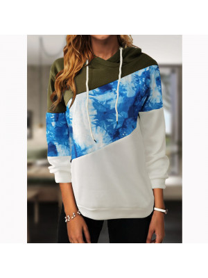 Womens Splicing Casual Sweatshirt Blouse Tops Ladies Long Sleeve Hoodies T Shirt