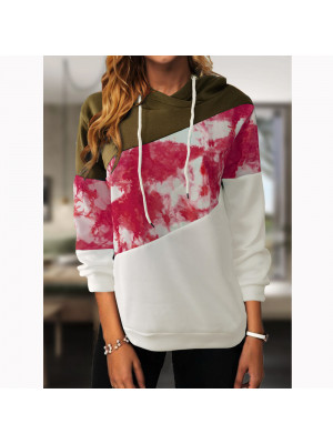 Womens Splicing Casual Sweatshirt Blouse Tops Ladies Long Sleeve Hoodies T Shirt