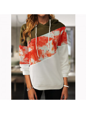 Womens Splicing Casual Sweatshirt Blouse Tops Ladies Long Sleeve Hoodies T Shirt