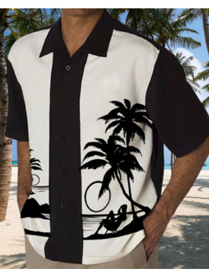 Hawaiian Mens Summer Tops Button Beach Holiday Short Sleeve Blouse T-Shirts