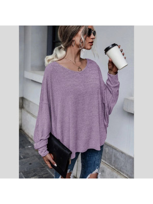 Womens Casual T Shirt Lacing Pullover Blouse Ladies Loose Long Sleeve Tops Tee