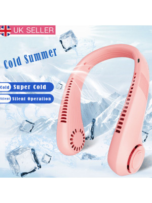 Mini Neck Fan Portable Bladeless Lazy Neckband Hanging Air Cooler Rechargeable