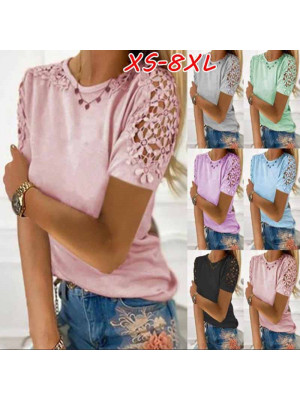 Women Floral Loose Blouse Ladies V Neck Tops Loose T Shirts Holiday Plus Size