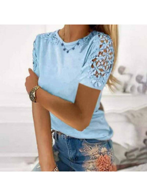 Women Floral Loose Blouse Ladies V Neck Tops Loose T Shirts Holiday Plus Size