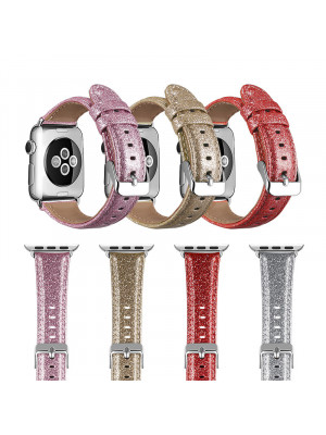 Bling Leather Watch Band Strap Wristband Buckle Wrist For Apple iWatch 38/44MM