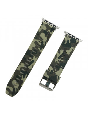 Camouflage Printed Silicone Watch Band Wrist Strap Belt For iWatch 38 40 42 44mm