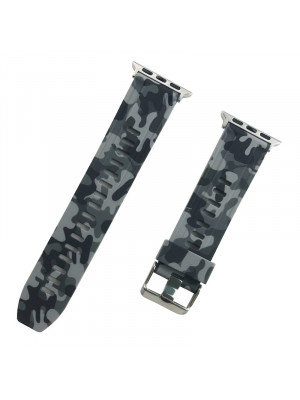 Camouflage Printed Silicone Watch Band Wrist Strap Belt For iWatch 38 40 42 44mm