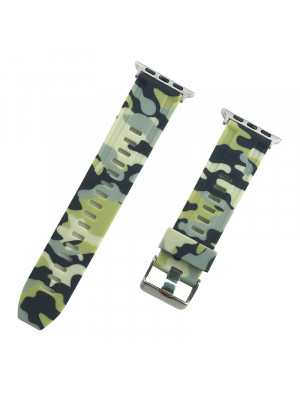 Camouflage Printed Silicone Watch Band Wrist Strap Belt For iWatch 38 40 42 44mm