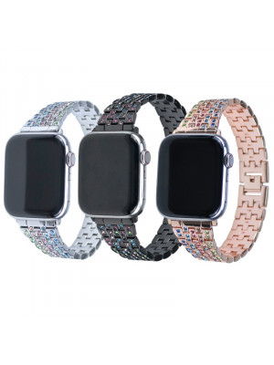 Women Bling Diamond Metal Strap Band For Apple Watch Strap Series 38 40 42 44 mm