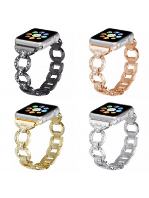 For Apple iWatch Series 7 SE 6 5 4 3 2 1 Bling Stainless Steel Watch Band Strap