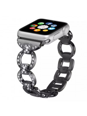 For Apple iWatch Series 7 SE 6 5 4 3 2 1 Bling Stainless Steel Watch Band Strap