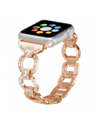 For Apple iWatch Series 7 SE 6 5 4 3 2 1 Bling Stainless Steel Watch Band Strap