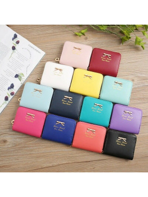 Women Bowknot Small Coin Purse Card Zipper Wallet Holder Mini Bag Handbag Clutch