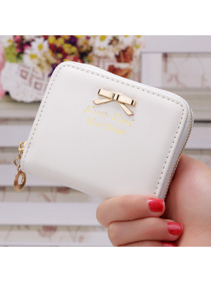 Women Bowknot Small Coin Purse Card Zipper Wallet Holder Mini Bag Handbag Clutch