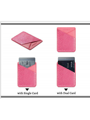 PU Leather Credit Card ID Cash Holder Wallet Pouch Stick-On Mobile Phone Pocket