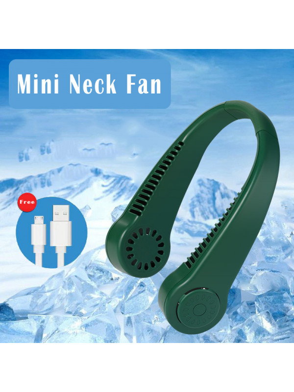 Mini Neck Fan Portable Hanging USB Rechargeable Air Cooler Bladeless Fan 3 Speed