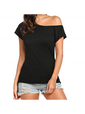 Women Casual Loose Off Shoulder Tops Ladies Short Sleeve Summer Tees Sexy Tees