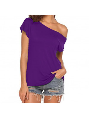 Women Casual Loose Off Shoulder Tops Ladies Short Sleeve Summer Tees Sexy Tees