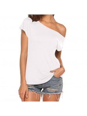 Women Casual Loose Off Shoulder Tops Ladies Short Sleeve Summer Tees Sexy Tees