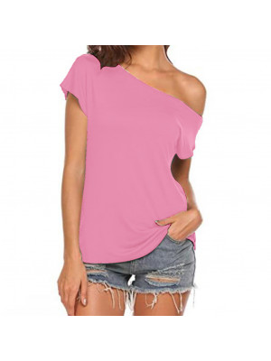 Women Casual Loose Off Shoulder Tops Ladies Short Sleeve Summer Tees Sexy Tees