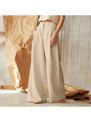 PLUS SIZE Womens Wide Leg Baggy Loose Pants Summer Casual Long Trousers Bottoms