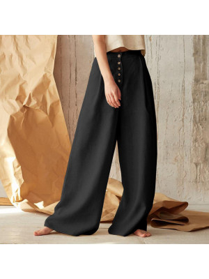 PLUS SIZE Womens Wide Leg Baggy Loose Pants Summer Casual Long Trousers Bottoms