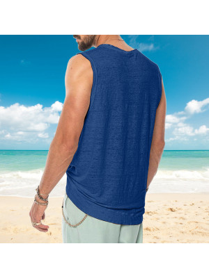 Mens Sleeveless Loose Vest T Shirt solid Summer Cami Casual Blouse Tops Tee