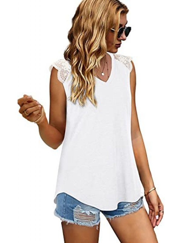 Womens Summer Short Sleeve T Shirt Tops Tee Ladies Plain Lace Blouse Casual Slim