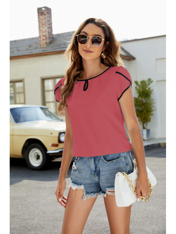 Womens Crew Neck Short Sleeve Blouse Pullover Ladies Casual Loose T-shirt Tops