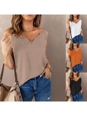 Summer Womens Vest Sleeveless Camisole Ladies V-Neck Casual T-Shirt Tops Blouse