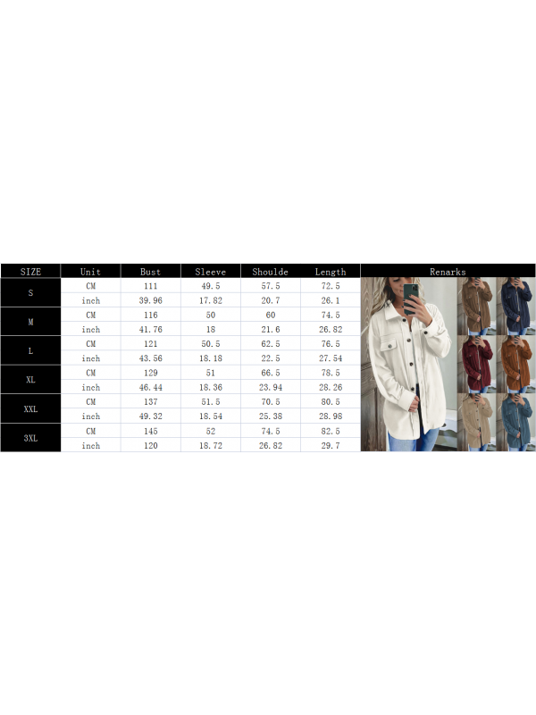 Womens Lapel Neck Overcoat Ladies Casual Baggy Button Long Slevee Jackets Coat