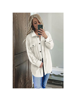 Womens Lapel Neck Overcoat Ladies Casual Baggy Button Long Slevee Jackets Coat