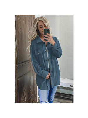 Womens Lapel Neck Overcoat Ladies Casual Baggy Button Long Slevee Jackets Coat