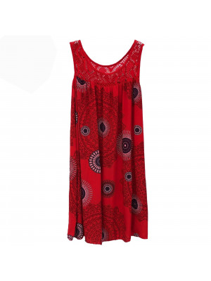 Womens Summer Dress Ladies Beach V Neck Sleeveless Vest Print Dresses Sundress