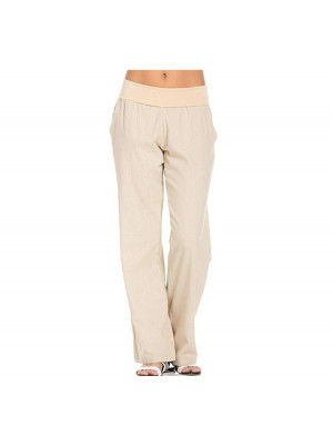 Womens High Waist Baggy Long Trousers Casual Loose Cotton Linen Wide Legs Pants