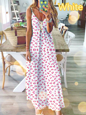 Womens Boho Gradient Cami Sundress Ladies Summer Beach Maxi Sleeveless Dress