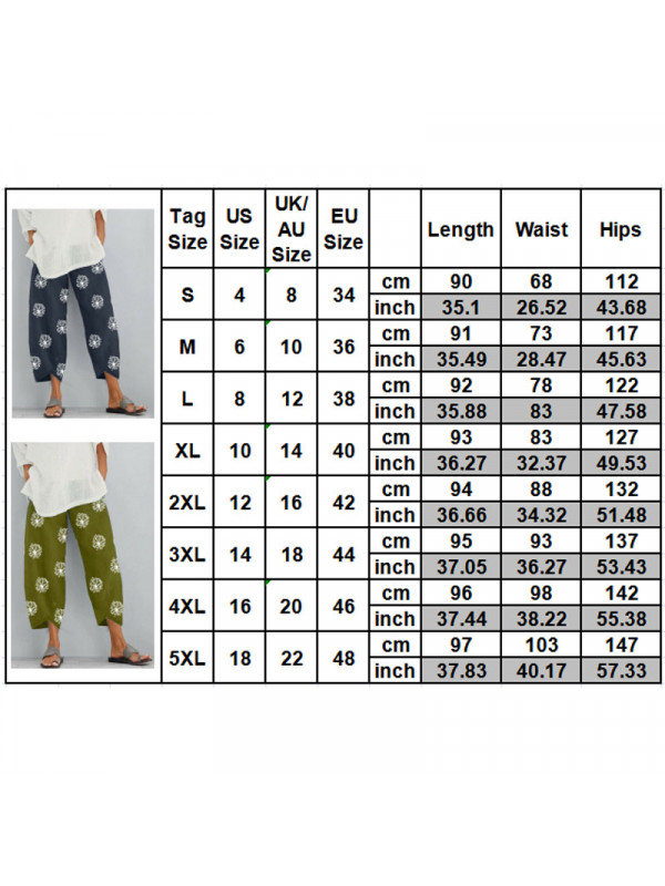 UK Womens Summer Ladies Cotton Linen Baggy Casual Harem Pants Trousers Plus Size