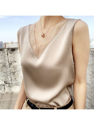 Womens Plain Sleeveless Ladies Stretch Shirts Strappy Vest Cami Tank Tops Blouse