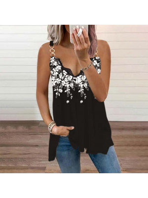 Womens Swing Vest Sleeveless Cami Top Ladies Strappy Chain Tops Shirt Plus Size UK