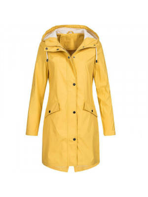 Womens Waterproof Raincoat Ladies Outdoor Wind Rain Forest Jacket Coat Plus Size