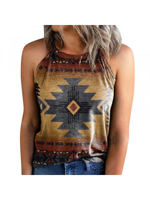 Womens Boho Sleeveless Halter Tank Top Ladies Summer Casual Vest T-Shirt Blouse