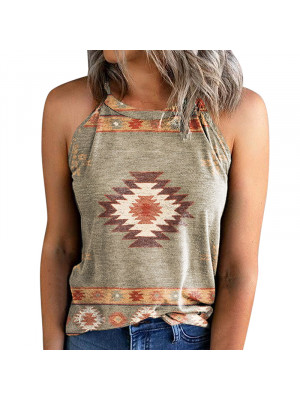 Womens Boho Sleeveless Halter Tank Top Ladies Summer Casual Vest T-Shirt Blouse